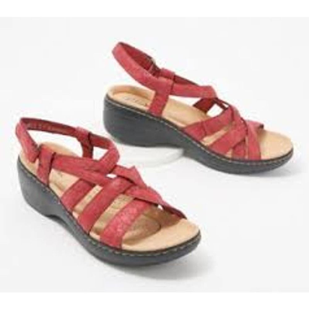 Clarks Red Sandals size 9